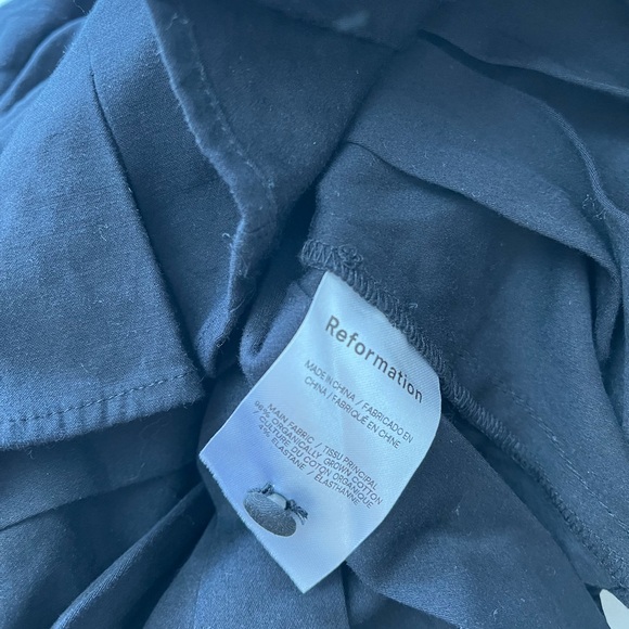 Reformation Talina Black Organic Cotton Top 6 - Picture 8 of 8